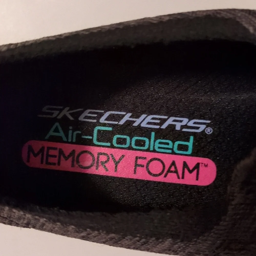 Skechers Slip-On Knit Sneakers in Dark Gray